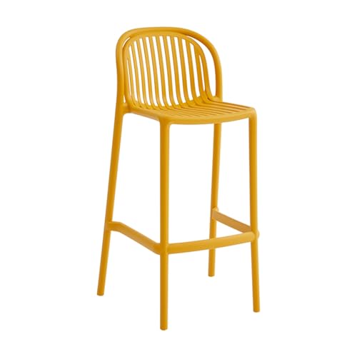 Küchenbarhocker aus Kunststoff, Stapelbare Hohe Barhocker, Leichtes Einteiliges Formteil, Geeignet für Patio, Terrasse, Küche, Party(Yellow,Medium) von Generic