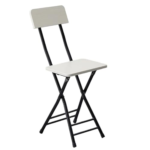 Kücheninsel Hocker mit Rückenlehne, Metall Klappbarer Barhocker für Frühstückstheke, Garten Haus Picknick(White) von Generic