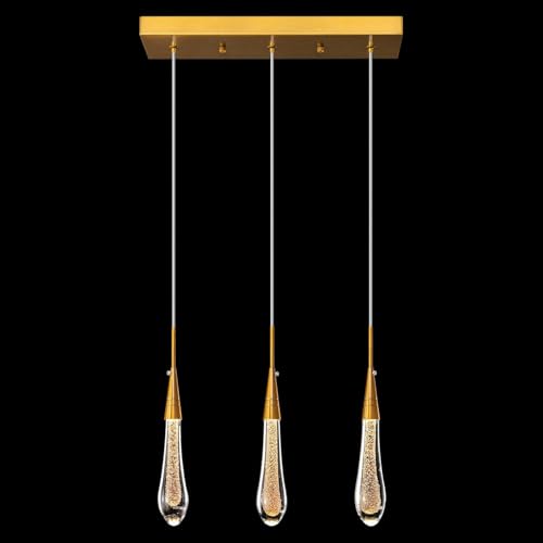Küchenleuchten Decke Dimmbar Led Moderne Gold Pendelleuchte Mini Teardrop Kristall Pendelleuchte Für Kücheninsel Schlafzimmer Flur Eingang, 24-Light Küchenleuchten Decke Dimmbar Led Moderne Gold Pendelleuchte Mini Teardrop Kristall Pendelleuchte Für Kücheninsel Schlafzimmer Flur Eingang, 24-Light von Generic