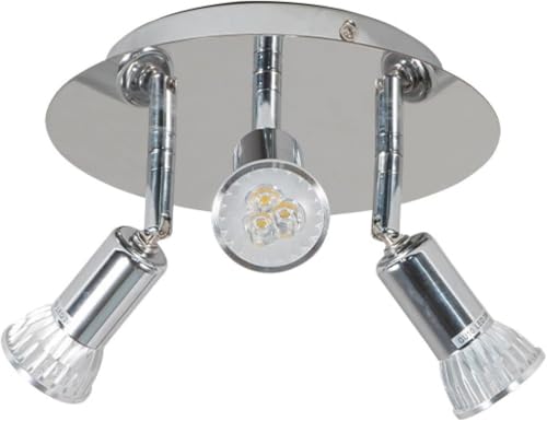 Küchenleuchten Decken-led-deckenleuchte Drehbare 3- Oder 4-Wege-rundplatten-spotleuchten Für Badezimmer Wohnzimmer Runde Küche Deckenleuchte, Silver, 3 Lights von Generic
