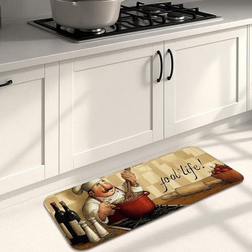 Küchenmatten für den Boden, Vintage, kulinarische Kunst, weiche Matten, gepolstert, bequem, waschbar, rutschfest, Dekor-Teppich, Küchenspüle, Waschküche, Badezimmer, 40,6 x 129,9 cm Küchenmatten für den Boden, Vintage, kulinarische Kunst, weiche Matten, gepolstert, bequem, waschbar, rutschfest, Dekor-Teppich, Küchenspüle, Waschküche, Badezimmer, 40,6 x 129,9 cm von Generic