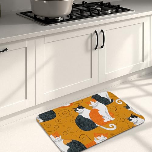 Küchenmatten mit Katzenmuster, künstlerisches Katzendesign, weiche Matten, gepolstert, bequem, waschbar, rutschfest, dekorativ, für Küchenspüle, Waschküche, Badezimmer, 50,8 x 78,9 cm Küchenmatten mit Katzenmuster, künstlerisches Katzendesign, weiche Matten, gepolstert, bequem, waschbar, rutschfest, dekorativ, für Küchenspüle, Waschküche, Badezimmer, 50,8 x 78,9 cm von Generic
