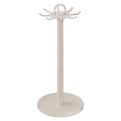 Küchenregal mit drehbarem Design und 8 Haken, ideal zum Ordnen von Küchenwerkzeugen und -utensilien. Robuste Edelstahlkonstruktion für Langlebigkeit. Jot656 (White, 44x14cm) von Generic