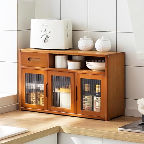 Küchenschrank, Pantryschrank, Freistehende Schränke, Sideboard Mit Türen Küchenregal Für Gewürze, Töpfe Und Pfannen Schrank Für Küche, Wohnzimmer Und Esszimmer, Brown, 62 * 23 * 39cm von Generic