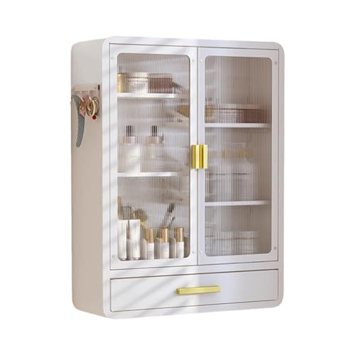 Küchenschrank Hängend Badschrank Weiß Hochglanz Keine Montage Erforderlich Papierausgabeschlitz an der Unterseite Geeignet für Wohnzimmer, Badezimmer und Küche(40 * 14 * 50cm) von Generic