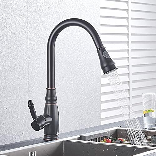 Küchenspüle-mischbatterien, Küchenarmatur Aus Gebürstetem Nickel, Warm- Und Kaltwassermischer, Federküchen-Pull-down-mischer, 2-funktions-auslauf, Black Bronze von Generic