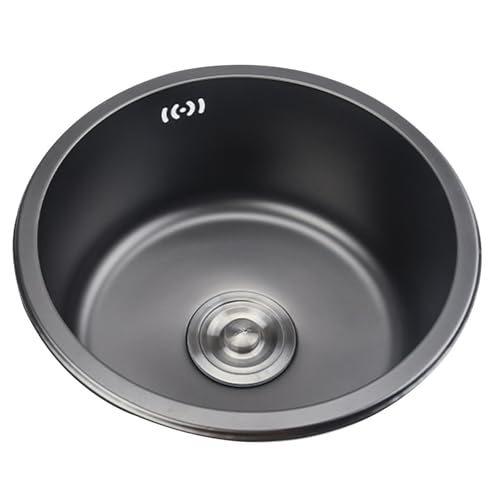 Küchenspülen Runde Unterbauspüle Mit Siphon – Mini-Spüle Aus Edelstahl Für Die Renovierung, Platzsparende Einbau-Barspüle(40.5 * 40.5cm) von Generic