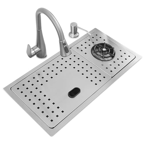Küchenspülen-Set aus Edelstahl 304, 26"/29" Einzelbeckenspüle, langlebiges Haushaltsbecken, 75 x 46 x 22 cm, perfekt für moderne Küchen, leicht zu reinigen Küchenspülen-Set aus Edelstahl 304, 26"/29" Einzelbeckenspüle, langlebiges Haushaltsbecken, 75 x 46 x 22 cm, perfekt für moderne Küchen, leicht zu reinigen von Generic
