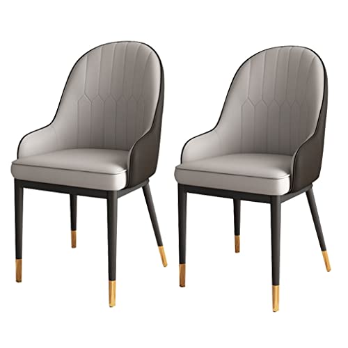 Küchenstuhl, Moderne Esszimmerstühle, 2er-Set, wasserdichtes Leder, Wohnzimmer mit Metallbeinen, Loungesessel (E) von Generic