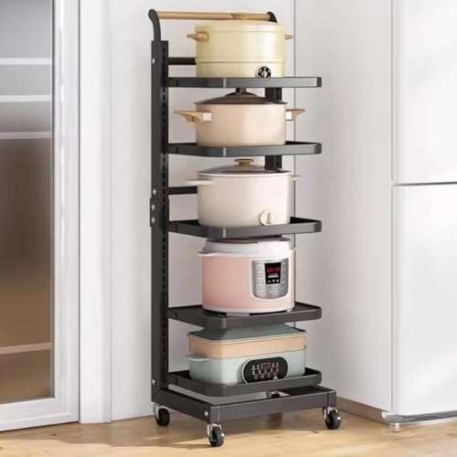 Küchenwagen, Küchenrollwagen – Schiebewagen mit Rädern in Schwarz – 5 x 5 Bretter – Platzsparender Küchenschrank und Schublade für einfachen Zugriff und Ordnung Küchenwagen, Küchenrollwagen – Schiebewagen mit Rädern in Schwarz – 5 x 5 Bretter – Platzsparender Küchenschrank und Schublade für einfachen Zugriff und Ordnung von Generic