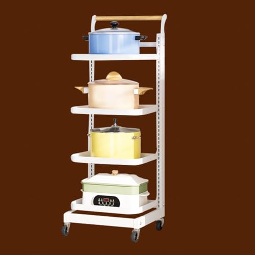 Küchenwagen, weißes Eckregal für die Küche mit Rädern, 4-stufiger Obst- und Gemüsekorb für die Speisekammer, platzsparendes Regal für Küche und Esszimmer. Küchenwagen, weißes Eckregal für die Küche mit Rädern, 4-stufiger Obst- und Gemüsekorb für die Speisekammer, platzsparendes Regal für Küche und Esszimmer. von Generic