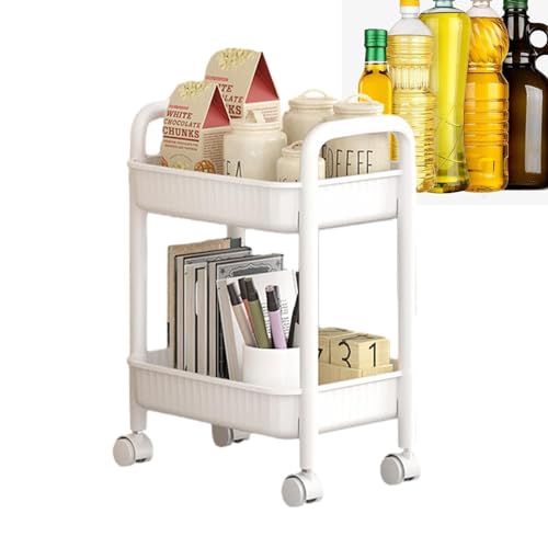Küchenwagen – 37 x 27 x 49,5 cm, rutschfester, 2-stufiger Mehrzweckwagen, ergonomischer Flaschenhalter für Saucen, schnell trocknendes Gestell für Bad und Küche Küchenwagen – 37 x 27 x 49,5 cm, rutschfester, 2-stufiger Mehrzweckwagen, ergonomischer Flaschenhalter für Saucen, schnell trocknendes Gestell für Bad und Küche von Generic