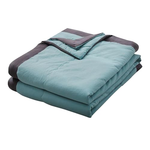 Kühldecke, Sommerdecke, ultimative Kühldecke für heiße Schläfer, Atmungsaktive Baumwollfüllung, Ganzjahresdecke, ideal für klimatisierte Räume, Nickerchen und Nachtschweiß(Gray-Blue,200x220cm) von Generic