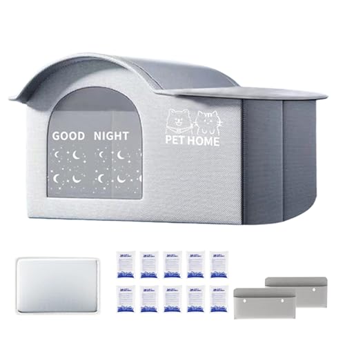 Kühlendes Hundehaus, geräumiger Kühlunterstand für Katzen, isoliert, tragbar, geräumig, für große kleine Rassen, Kätzchen, Hunde, Haustiere, Outdoor, Balkon von Generic