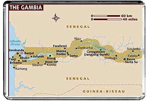 CALENDARMAN Kühlschrankmagnet mit Gambia-Karte, Grün / Blau, Dekoratives Kühlschrankmagnet, Magnet, 1 Stück, Acryl CALENDARMAN Kühlschrankmagnet mit Gambia-Karte, Grün / Blau, Dekoratives Kühlschrankmagnet, Magnet, 1 Stück, Acryl von Generic