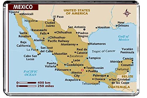 CALENDARMAN Kühlschrankmagnet mit Mexiko-Karte, Folk art, Dekorativer Kühlschrankmagnet, Magnet, 1 Stück, Acryl CALENDARMAN Kühlschrankmagnet mit Mexiko-Karte, Folk art, Dekorativer Kühlschrankmagnet, Magnet, 1 Stück, Acryl von Generic