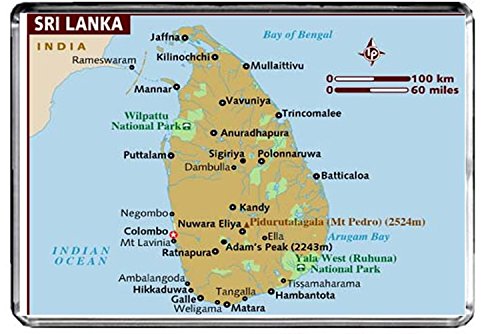 CALENDARMAN Kühlschrankmagnet mit Sri Lanka-Karte, Rechteckig, Acryl, Small, 1 stück CALENDARMAN Kühlschrankmagnet mit Sri Lanka-Karte, Rechteckig, Acryl, Small, 1 stück von Generic