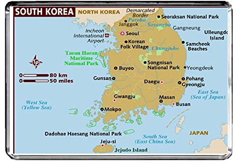 Kühlschrankmagnet mit Südkorea-Karte von Generic