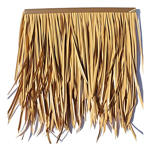 Künstliche Kunststoff Simulation Strohdach Simulation Strohdach Antike Fliese Dekoration Garten Szenische PVC Pavillon Strohdach Dekoration Palmgras Stroh Rolle -0.5X0.5m(Yellow1,20pcs) von Generic