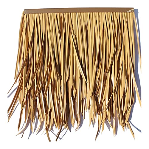Künstliche Kunststoff Simulation Strohdach Simulation Strohdach Antike Fliese Dekoration Garten Szenische PVC Pavillon Strohdach Dekoration Palmgras Stroh Rolle -0.5X0.5m(Yellow2,20pcs) von Generic
