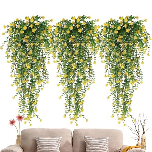 Künstliche Schlingpflanze,Realistische Künstliche Kletterpflanze - UV-beständige Rotangblumen Niedlich Ästhetisches Design Für Innen Draußen Garten Zimmer Büro Hochzeit von Generic