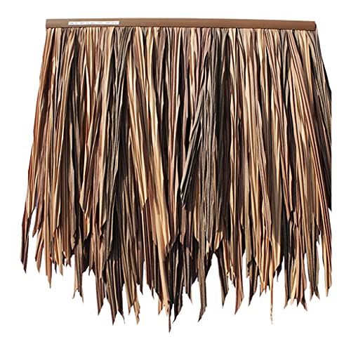 Künstliche Strohdach Fliese Palm Thatch Roll Kunststoff Palm Thatch Robust Palmblatt Simulation Strohdach Fliese Künstlichen Kunststoff(Yellow c,4pcs) von Generic