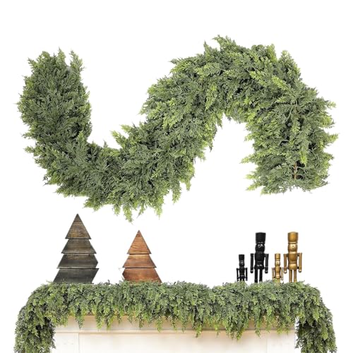 Künstliche Weihnachtskranz | Grüne Zypresse Schmuck | Wiederverwendbare Winterwochenende Kletterpflanze Dekoration Für Handläufe Kamine Treppen Drinnen Draußen Künstliche Weihnachtskranz | Grüne Zypresse Schmuck | Wiederverwendbare Winterwochenende Kletterpflanze Dekoration Für Handläufe Kamine Treppen Drinnen Draußen von Generic