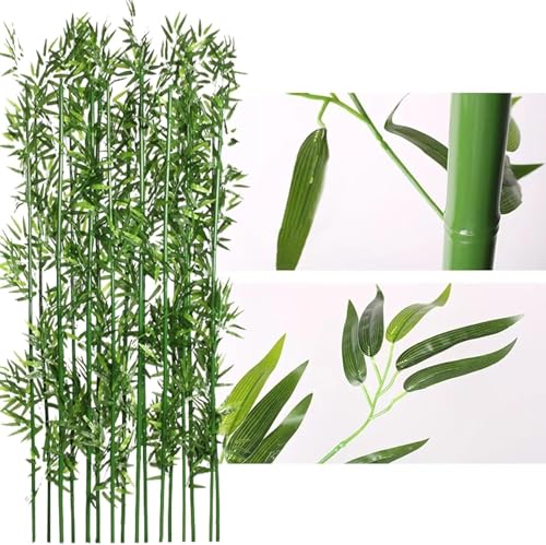 Künstlicher Bambus 5-100 Pack Simulierter Bambusbaum, Landschaftsbau Kunstpflanzen, Gartenzaun Sichtschutz, 200 180 150 100 cm, 5 Pack, 1m/3.3ft Tall von Generic