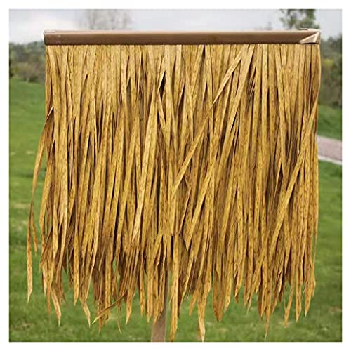 Künstliches Reetdach Kunststoff Reet Kunstrasen PE Reet Simulation Reetdach Für Künstlichen Pavillon Holz Traufe Regenschirm Reet Dekoration (2 Stück)(Yellow a,15pcs) von Generic