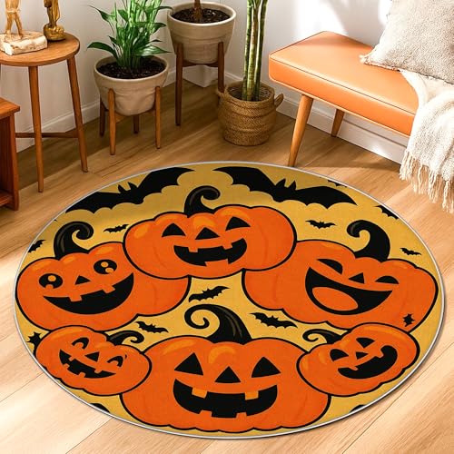 Kürbis-Teppich, Halloween, festliche Fledermauswolke, Halloween, Orange, rutschfeste Unterseite, ästhetischer Kreis, Fußmatte, Akzente, Teppich, Badezimmer, Eingangsbereich, Nachttisch, Waschküche Kürbis-Teppich, Halloween, festliche Fledermauswolke, Halloween, Orange, rutschfeste Unterseite, ästhetischer Kreis, Fußmatte, Akzente, Teppich, Badezimmer, Eingangsbereich, Nachttisch, Waschküche von Generic