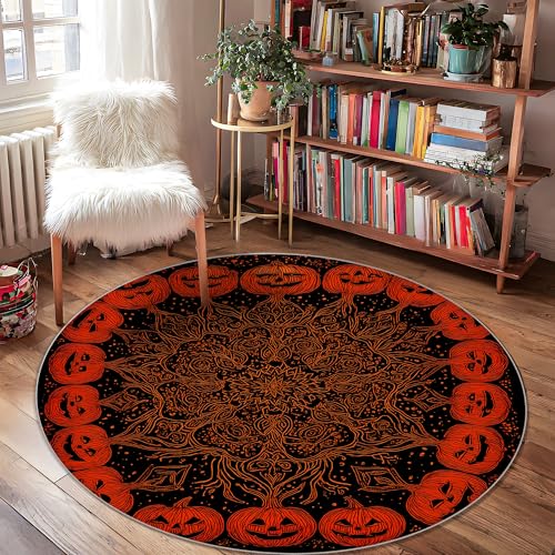 Kürbis-Teppich, Halloween, gruseliges Wirbelgesicht, Halloween, Orange, rutschfeste Unterseite, ästhetischer Kreis, Fußmatte, Akzente, Teppich, Badezimmer, Eingangsbereich, Nachttisch, Tür, Dekoration Kürbis-Teppich, Halloween, gruseliges Wirbelgesicht, Halloween, Orange, rutschfeste Unterseite, ästhetischer Kreis, Fußmatte, Akzente, Teppich, Badezimmer, Eingangsbereich, Nachttisch, Tür, Dekoration von Generic
