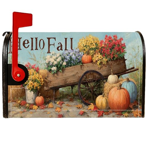 Kürbisse, magnetische Briefkastenabdeckungen, rustikaler Bauernhaus-Blumenwagen, Herbst-Orange, Briefkasten-Wraps für den Außenbereich, Hof-Dekoration, 45,7 x 53,3 cm Kürbisse, magnetische Briefkastenabdeckungen, rustikaler Bauernhaus-Blumenwagen, Herbst-Orange, Briefkasten-Wraps für den Außenbereich, Hof-Dekoration, 45,7 x 53,3 cm von Generic
