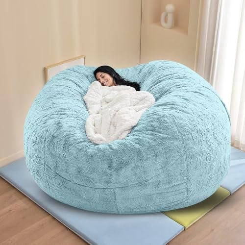 Kunstpelz Sitzsack Stuhl, Luxus Flauschige Sitzsäcke Erwachsene, Raumdekoration Lounge Stuhl Sitzsack, Wohnzimmer Sitzsack, #16, 5FT （130 * 65CM） von Generic
