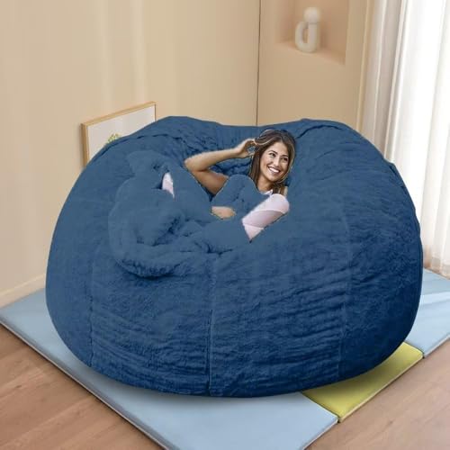 Kunstpelz Sitzsack Stuhl, Luxus Flauschige Sitzsäcke Erwachsene, Raumdekoration Lounge Stuhl Sitzsack, Wohnzimmer Sitzsack, #2, 6FT（150 * 65CM） von Generic