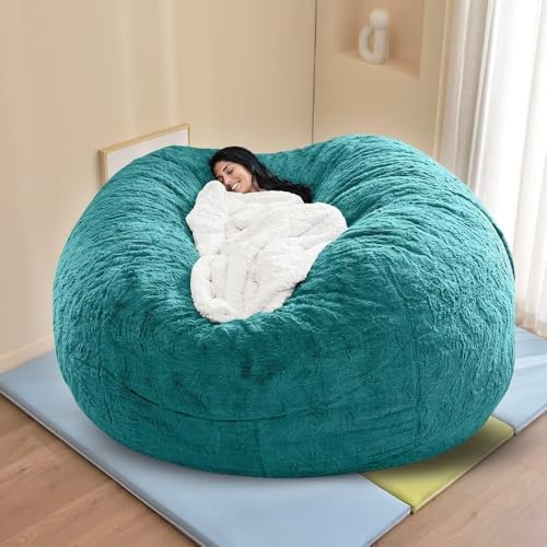 Kunstpelz Sitzsack Stuhl, Luxus Flauschige Sitzsäcke Erwachsene, Raumdekoration Lounge Stuhl Sitzsack, Wohnzimmer Sitzsack, #8, 7FT （180 * 90CM） von Generic