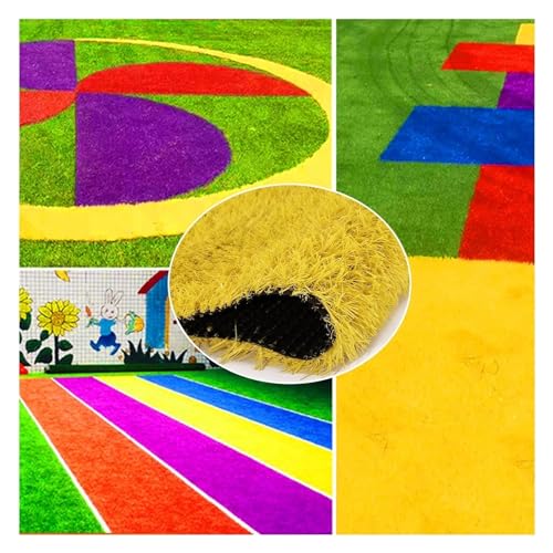 Kunstrasen, Kunstrasen, Kunstrasenmatte für Haustiere im Freien, dekorativer Hochzeitsteppich in Gartenfarbe, 3 cm hoch (Farbe: Gelb, Größe: 50 x 150 cm) von Generic