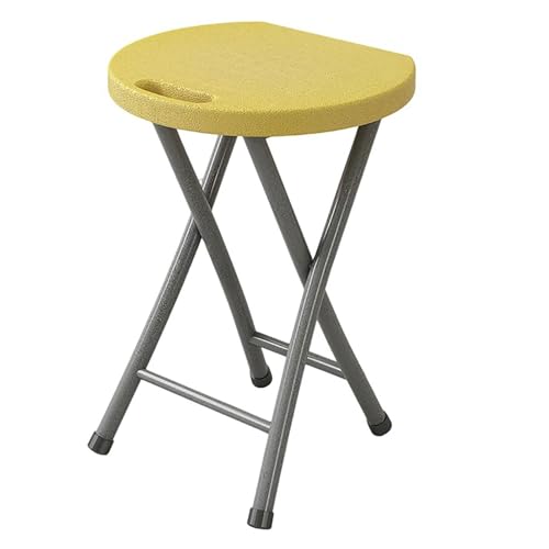 Kunststoff Klapphocker ohne Rückenlehne, Hochbelastbarer Faltbarer Barhocker mit Griff für Küche Laden Garten Camping(Yellow) von Generic