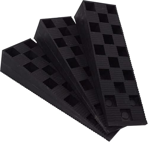 Kunststoff-Rippenkeile (149 x 45 x 30 mm) für Nivellierung und Abstand ineinandergreifende Keile, Schwarz, 8 Stück von Generic