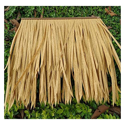 Kunststoff Simulation Thatch Fliese Palm Thatch Roll Künstliche Thatch Kunststoff Fliese PE Holz Haus Pavillon Fake Stroh Natürliche Dachdekoration - Größe: 2 Stück Farbe: Gelb A(Yellow b,2pcs) von Generic
