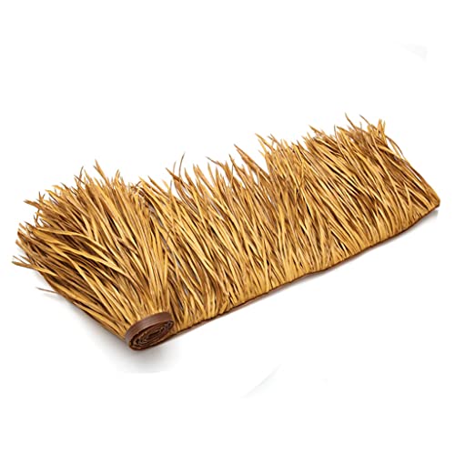 Kunststoff Stroh PE PVC Simulation Stroh Bedachung Kunststoff-Fliesen Feuerfest Künstliche Stroh Gazebo Fake Stroh Natürliche Dachdekoration Thatch Roll(Yellow d,0.5x1m) von Generic