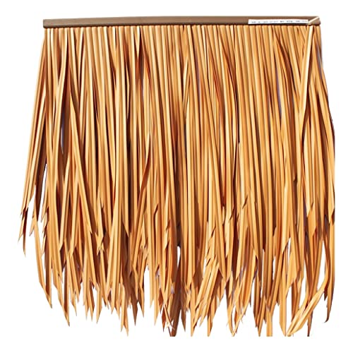 Kunststoff Stroh PE PVC Simulation Stroh Stroh Stroh Bedachung Kunststoff-Fliesen Feuerfest Künstliche Stroh Gazebo Strohhalm Holzhaus Pavillon Dekoration,0.5x0.5m/1.64x1.64ft(Yellow2,8pcs) von Generic