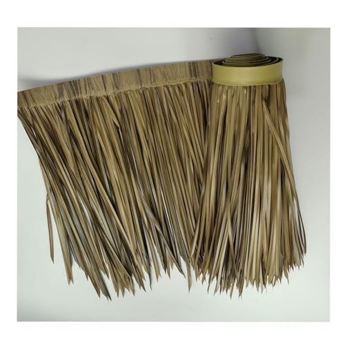 Kunststoff Stroh PE Simulation Stroh Bedachung Kunststoff-Fliesen Feuerfest Künstliche Stroh Gazebo -Stroh Strohdach Feuerfeste Strohhaus Für Outdoor-Haus Dekoration(Yellow d,0.5x20m/1.64X65.6ft) von Generic
