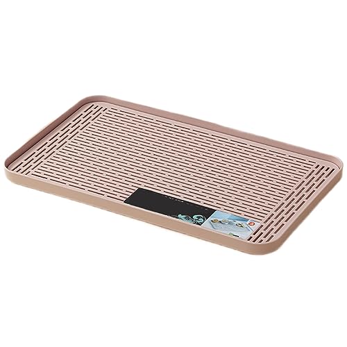Kunststoff-aufbewahrungstablett, Metalltablett, Hohles Teetablett Aus Edelstahl, Teeabflusstablett Metall-Organizer-Platte Zum Halten Von Obst, Tee, Pink, 31x17x2.5CM von Generic