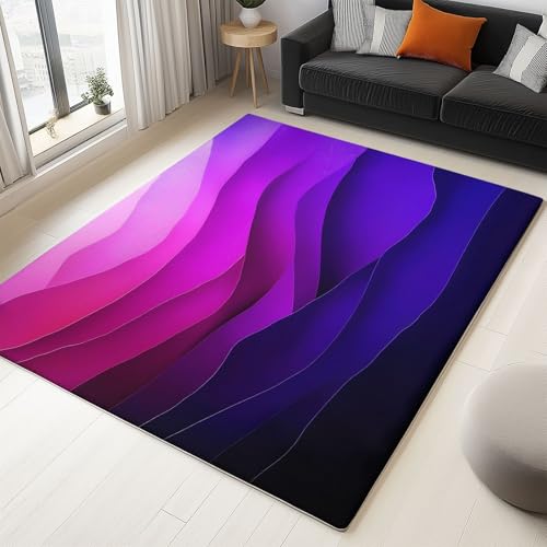 Kurzflor - Pflegeleicht Rosa-Lila Teppich für Schlafzimmer, Welle Kuscheliger Wohnzimmer Teppiche, 140 x 200 cm Schmutzabweisend Wurfteppich Kurzflor - Pflegeleicht Rosa-Lila Teppich für Schlafzimmer, Welle Kuscheliger Wohnzimmer Teppiche, 140 x 200 cm Schmutzabweisend Wurfteppich von Generic