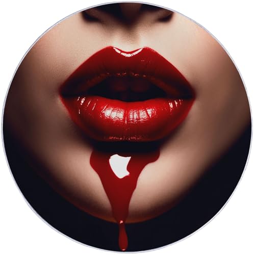 Kurzflor Runder Flanell Teppich 160 cm, Nahaufnahme Frauenlippen Geheimnisvoll Sexy Druckdesign, waschbar pflegeleicht ideal fürs Wohnzimmer, Schlafzimmer und Kinderzimmer auch als Badematte, Bunt Kurzflor Runder Flanell Teppich 160 cm, Nahaufnahme Frauenlippen Geheimnisvoll Sexy Druckdesign, waschbar pflegeleicht ideal fürs Wohnzimmer, Schlafzimmer und Kinderzimmer auch als Badematte, Bunt von Generic