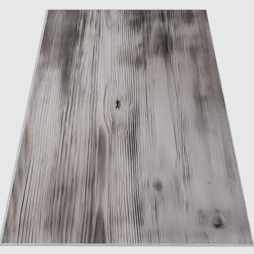 Kurzflor Teppich 140 x 200 cm, Maschinenwaschbar und rutschfest Retro Ländlich Natur Holzmaserung Flanell Teppich im Thema Geeignet für Schlafzimmer Wohnzimmer Esszimmer und Flur Grau von Generic