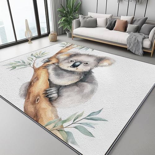 Kurzflor Teppich Koalas Aquarell Natur Wohnzimmer 120 x 180 cm Flauschiger Teppich Waschbar,Pflegeleicht, Weich - Ideal für Schlafzimmer, Esszimer und als Küchenteppich Grau Grün Kurzflor Teppich Koalas Aquarell Natur Wohnzimmer 120 x 180 cm Flauschiger Teppich Waschbar,Pflegeleicht, Weich - Ideal für Schlafzimmer, Esszimer und als Küchenteppich Grau Grün von Generic
