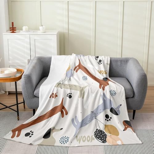 Kuscheldecke 80x150 Dackel, Flanell Fleecedecke 3D Lustiger Hund Weiche und Warme Decke, als Sofadecke Wohndecke Tagesdecke Wolldecken, für Kinder Erwachsene L3146 von Generic