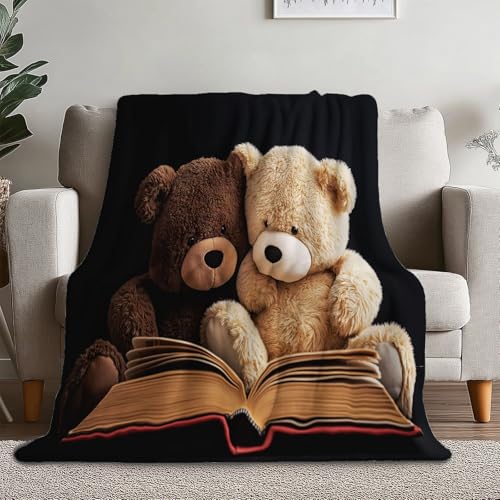 Kuscheldecke Erwachsene 3D Bunt Flanelldecke Sherpa Fleecedecke Erwachsene 150 x 200 cm Weiche Microfaser Warmer Wohndecke Einfacher Teddybär Motiv leichte und warme Wohndecke von Generic