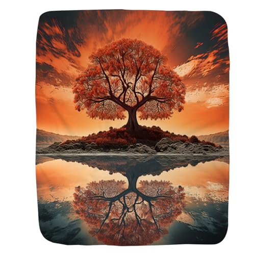 Kuscheldecke Faszinierende Sonnenuntergangsreflexion Und Atemberaubende Naturansicht Wohndecke Gemütlich Flanell Decke Waschbar Fleece Decke Für Wohnzimmer Nickerchen Bank S von Generic